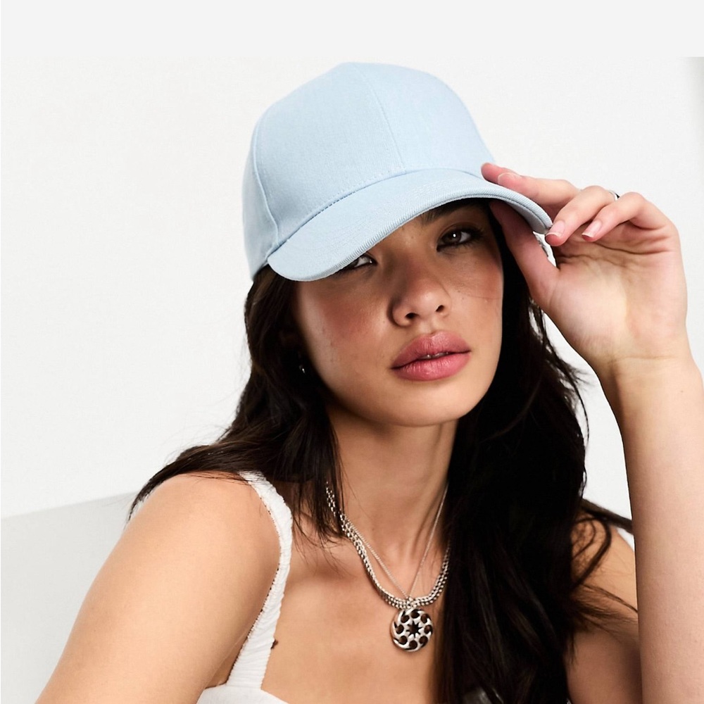 Light Blue Wash Denim Cap OS New